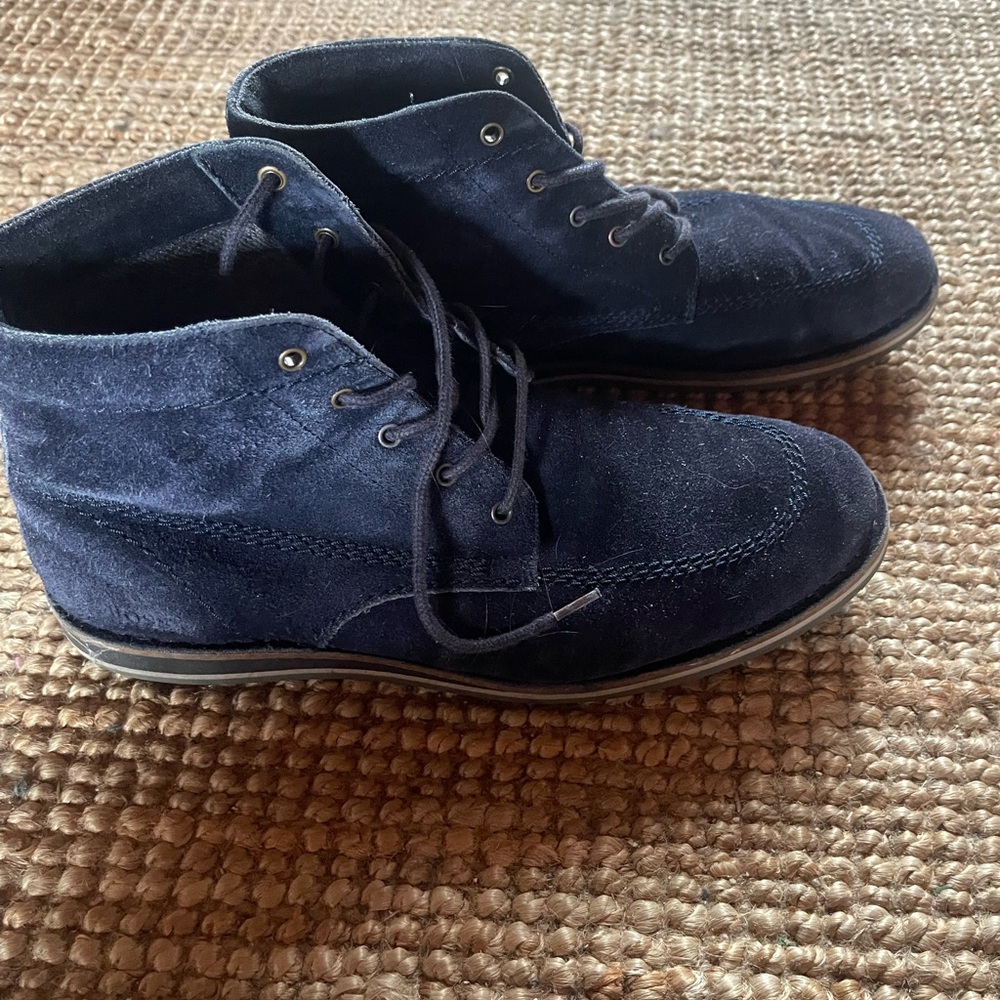 Boss Orange Men's Suede Ankle Boots - Navy